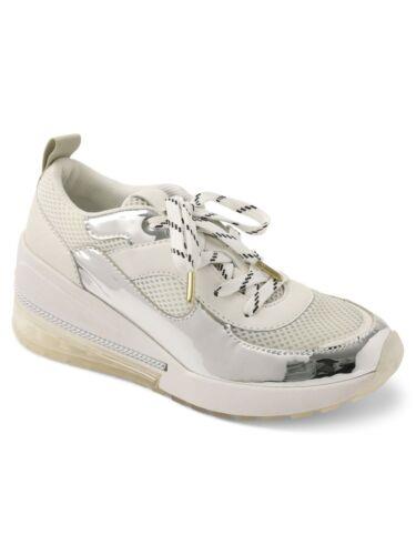 BCBG ジェネレーション BCBGENERATION Womens White Chain Reflective Weddi Wedge Athletic Sneakers 8.5 M レディース