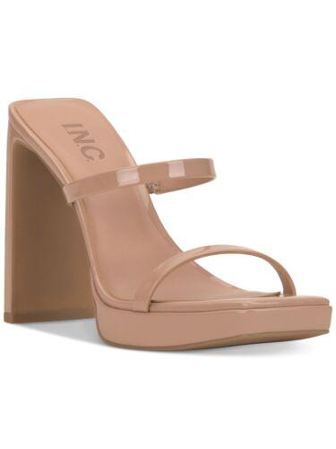 INC Womens Beige Goring Denima Open Toe Platform Slip On Sandals Shoes 10 M fB[X