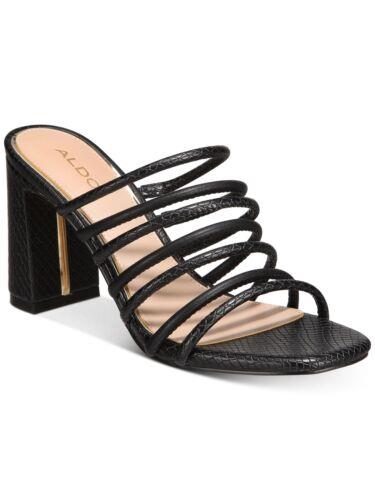 アルド アルド ALDO Womens Black Snake Print Trelidda Block Heel Slip On Slide Sandals 6.5 B レディース