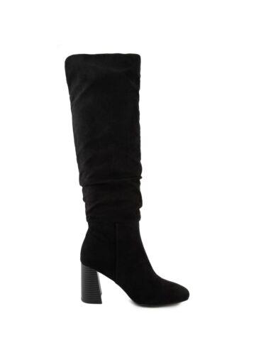SUGAR Womens Black Comfort Emerson Square Toe Block Heel Slouch Boot 9.5 M fB[X