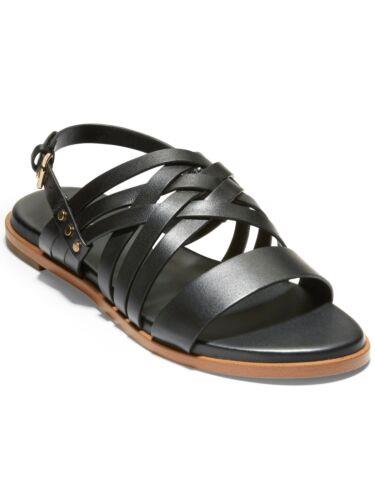 コールハーン COLE HAAN Womens Black Woven Studded Francie Round Toe Slingback Sandal 6 B レディース