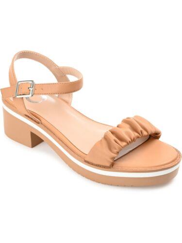 ジュルネ コレクション JOURNEE COLLECTION Womens Beige Dexxla Round Toe Block Heel Heeled Sandal 7.5 M レディース