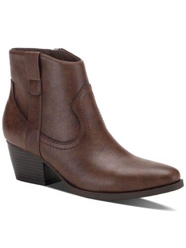 STYLE & COMPANY Womens Brown Perriee Round Toe Block Heel Western Boot 9 M レディース