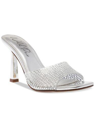 WILD PAIR Womens Silver Transparent Luuna Stiletto Slip On Heeled Sandal 7.5 M レディース