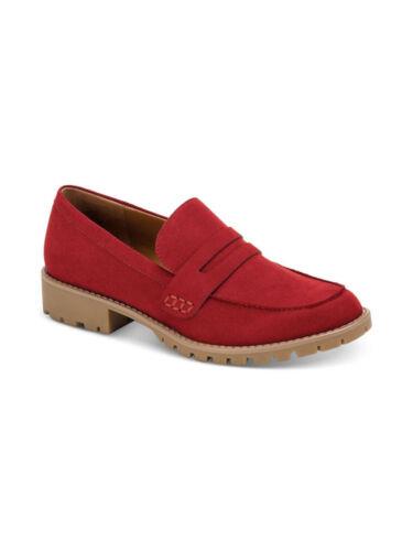 STYLE COMPANY Womens Red Olivviaa Toe Block Heel Slip On Loafers Shoes 8 M レディース