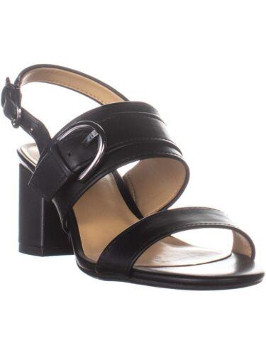 i`CU[ NATURALIZER Womens Black Cushioned Kaylee Block Heel Buckle Dress Sandals 6 M fB[X