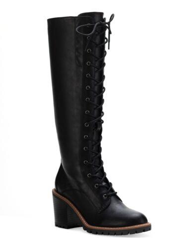 SUN STONE Womens Black Zipper Option Slip Resistant Eleanor Heeled Boots 5.5 レディース