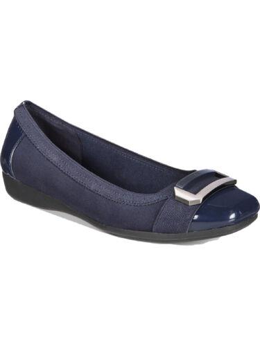 AK SPORT Womens Navy Lightweight Uplift Square Toe Wedge Slip On Flats 6 M レディース