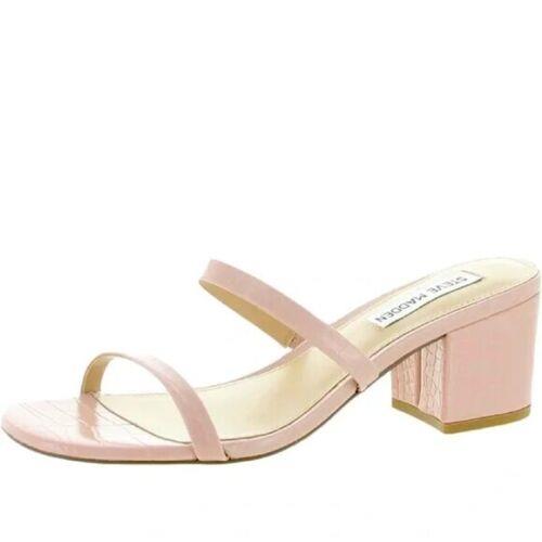 スティーブマデン メデン STEVE MADDEN Womens Pink Light Pink Crocodile Issy Slide Sandals Shoes 8.5 M レディース