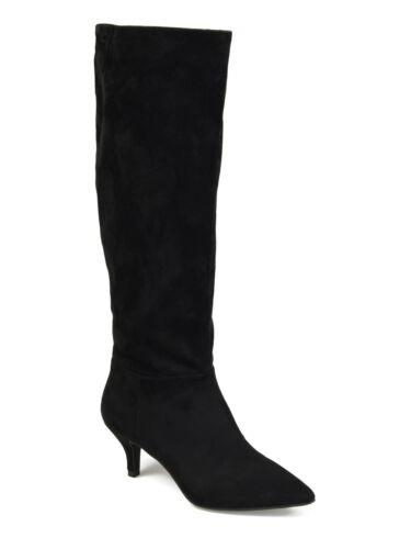 Wl RNV JOURNEE COLLECTION Womens Black Slouch Vellia Pointed Toe Kitten Heel Boots 6 fB[X