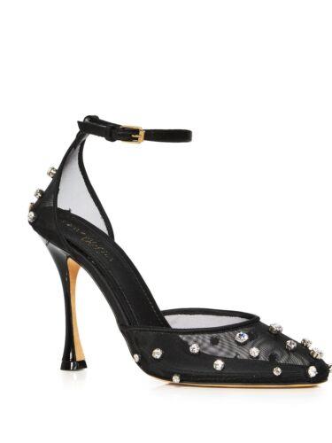 GIAMBATTISTA VALLI Womens Black Gem Embellished Rhinestone Pointed Toe Pumps 37 レディース