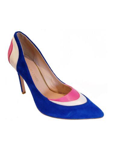 THINGS II COME Womens Blue Junna Toe Stiletto Slip On Leather Pumps Shoes 8 M レディース