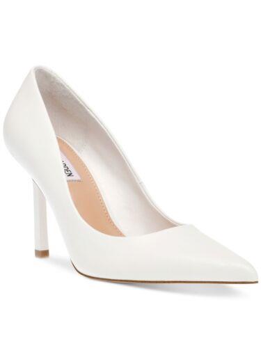 メデン STEVE MADDEN Womens White Classie Toe Stiletto Slip On Leather Pumps Shoes 8 M レディース