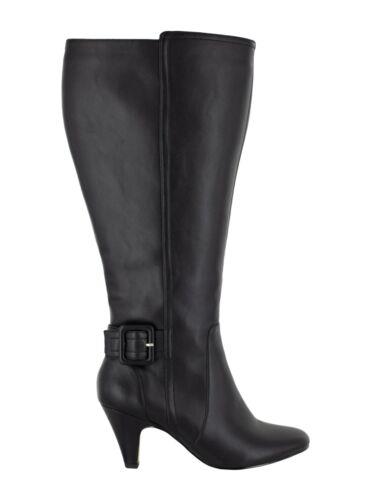 ٥ BELLA VITA Womens Black Covered Wide Calf Troy Ii Almond Heeled Boots 8 W XWC ǥ