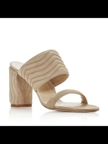 MARION PARKE Womens Beige Lizzie Block Heel Slip On Leather Slide Sandals 37.5 fB[X