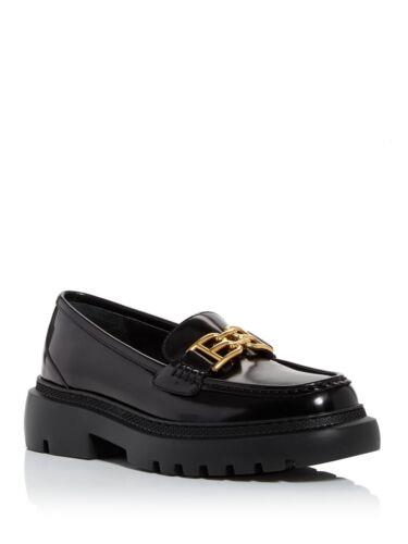 バリー BALLY Womens Black At Heel Gioia Toe Platform Slip On Leather Loafers Shoes 37.5 レディース