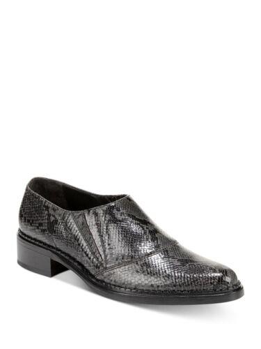 VINCE. Womens Black Snake Skin Print Delmar Almond Slip On Leather Loafers 6.5 M レディース