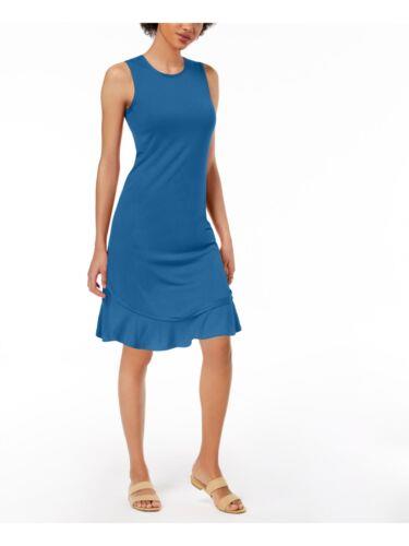 MAISON JULES Womens Blue Hem Sleeveless Above The Knee Party A-Line Dress XS レディース