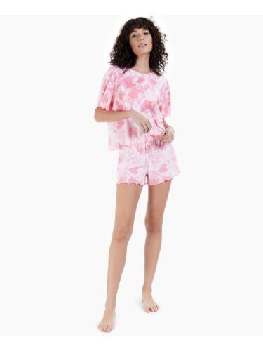 楽天サンガJENNI Sets Pink Tie Dye Short Sleeve Crew Neck T-Shirt Sleepwear Size L レディース
