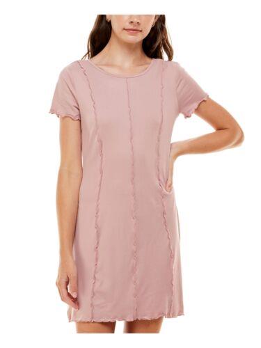 ULTRA FLIRT Womens Pink Short Sleeve Scoop Neck Short Shift Dress Juniors M レディース