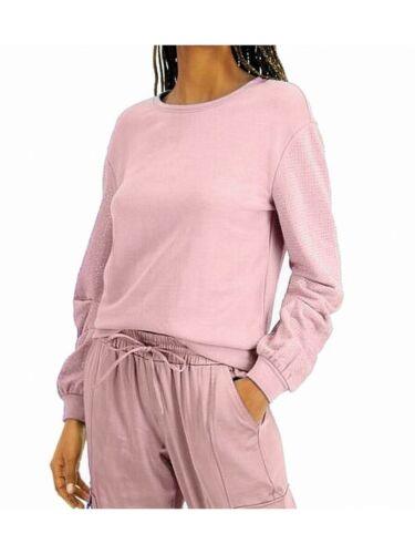 INC Womens Pink Embellished Long Sleeve Sweatshirt L レディース