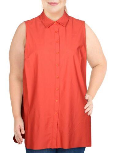 ALFANI Womens Coral Sleeveless Collared Button Up Top XXL レディース