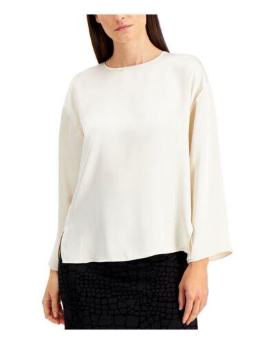 ALFANI Womens Ivory Long Sleeve Jewel Neck Top L レディース