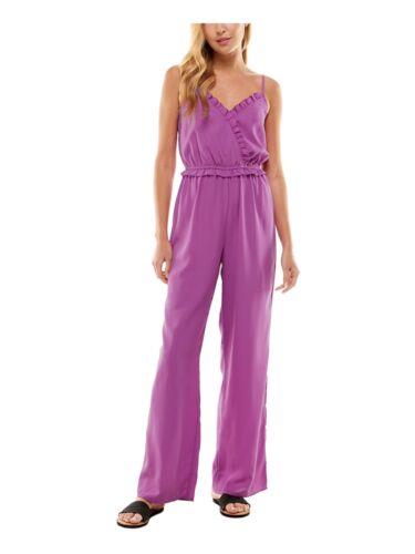 キングストン KINGSTON GREY Womens Purple Adjustable Wide Leg Jumpsuit Juniors M レディース