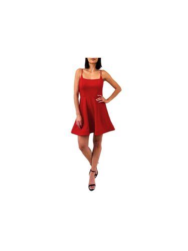 TRIXXI Womens Red Spaghetti Strap Mini Fit + Flare Dress Juniors Size: 9 レディース