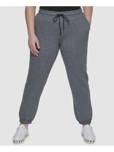 ディーケーエヌワイ DKNY SPORT Womens Gray Fleece Jogger Active Wear High Waist Pants Plus 3X レディース