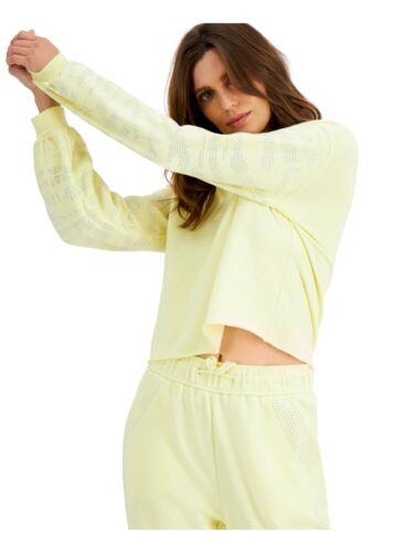 INC Womens Embellished Rhinestone Crewneck Long Sleeve Cropped Sweatshirt レディース