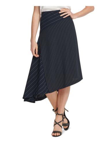 ディーケーエヌワイ DKNY Womens Navy Pinstripe Midi Skirt Size: 4 レディース