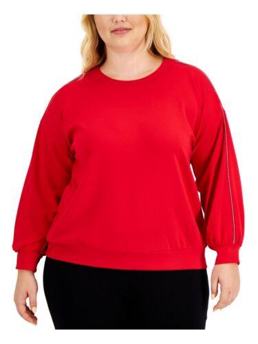 ALFANI Womens Red Metallic Sweatshirt Petites PP レディース