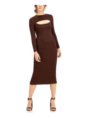 ルーシー LUCY PARIS Womens Brown Front Unlined Long Sleeve Body Con Dress XL レディース