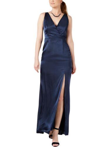 ADRIANNA PAPELL Womens Navy Slit At Front Hem Sleeveless Gown Dress 2 レディース