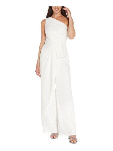 ADRIANNA PAPELL Womens Ivory Drape Side Lined Sleeveless Wide Leg Jumpsuit 20 レディース