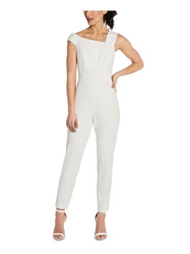 ADRIANNA PAPELL Womens White Fitted Slim Leg Sleeveless Evening Jumpsuit 16 レディース