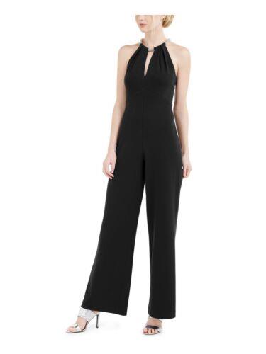 カルバンクライン CALVIN KLEIN Womens Black Sleeveless Keyhole Evening Wide Leg Jumpsuit 4 レディース