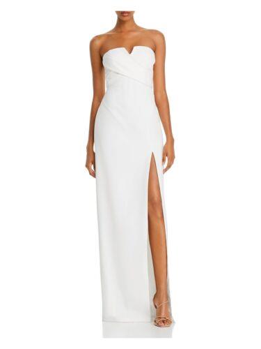 エイダンマトックス AIDAN AIDAN MATTOX Womens White Notched Gown Full-Length Formal Sheath Dress 8 レディース