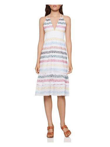 BCBG ジェネレーション BCBGENERATION Womens White Tie Lined Flounced Hem Spaghetti Strap Dress 2 レディース