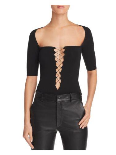 アレキサンダー・ワン アレキサンダーワン T ALEXANDER WANG Womens Black Short Sleeve Evening Body Suit Top S レディース