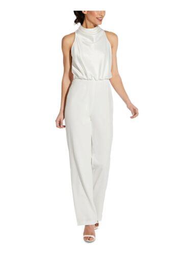 ADRIANNA PAPELL Womens Ivory Lined Bodice Sleeveless Wide Leg Jumpsuit 16 レディース