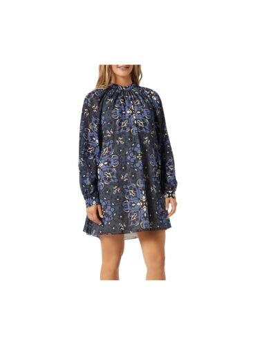 ジョイー JOIE Womens Navy Tie Lined Pullover Cuffed Sleeve Mini Trapeze Dress XS レディース