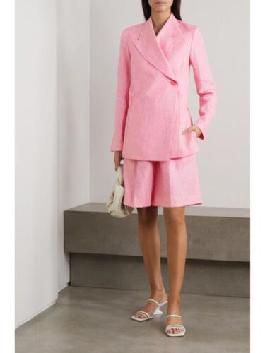 REMAIN Womens Pink Lined Asymmetric Button Closure Slit C Blazer Jacket 4 ǥ