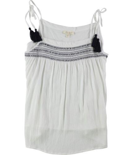 Ultra Flirt Womens Tassel Sleeveless Blouse Top White Large レディース