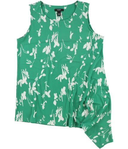 Alfani Womens Asymmetrical Hem Sleeveless Blouse Top Green PM レディース