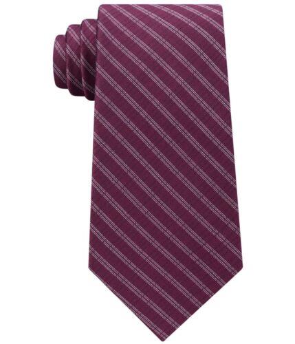 カルバンクライン Calvin Klein Mens Stripe Self-tied Necktie Purple One Size メンズ