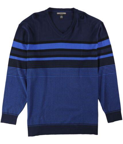 Alfani Mens Bold Pop Striped V-Neck Pullover Sweater Blue 2XLT メンズ