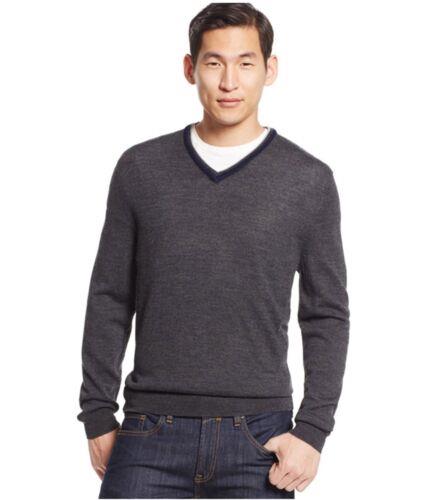 Club Room Mens Merino V-Neck Pullover Sweater Black 2XLT メンズ