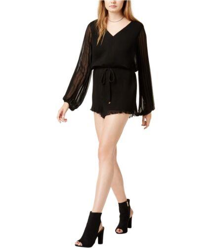 ȡ ASTR The Label Womens Roseanne Pleated Romper Jumpsuit Black Medium ǥ